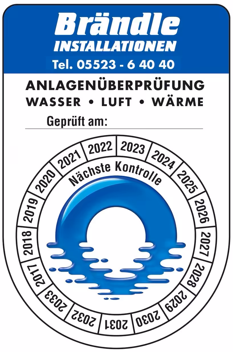 Brändle Prüfplakette Anlagenüberprüfung – Check-Up