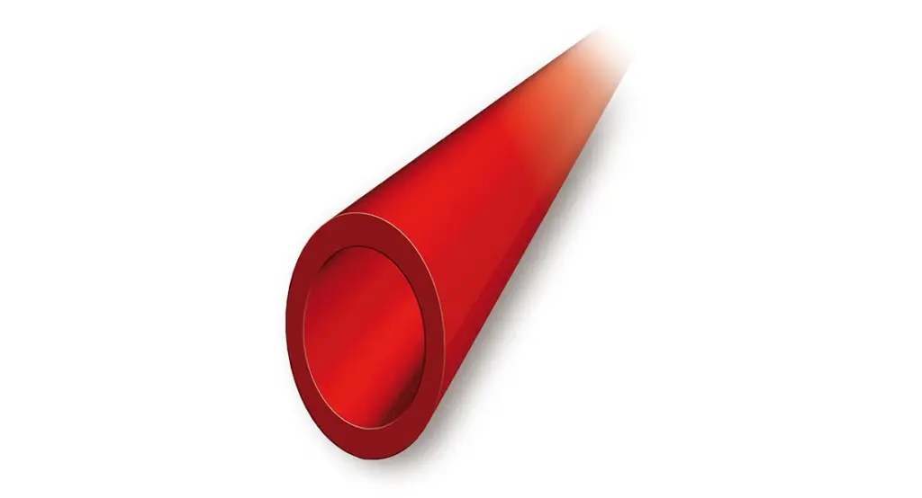 Rotes Thermoval-Rohr für Fußbodenheizungen
